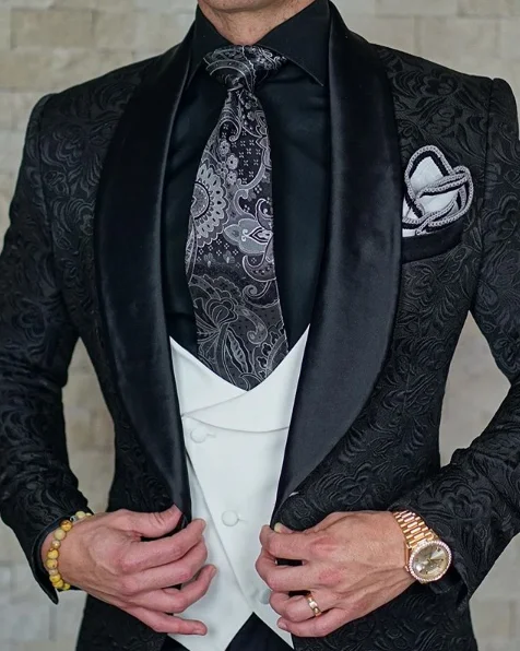 Mens Wedding Suits 2019 Italian Design Custom Made Black Smoking Tuxedo Jacket 3 Piece Groom Terno For Men | Мужская одежда