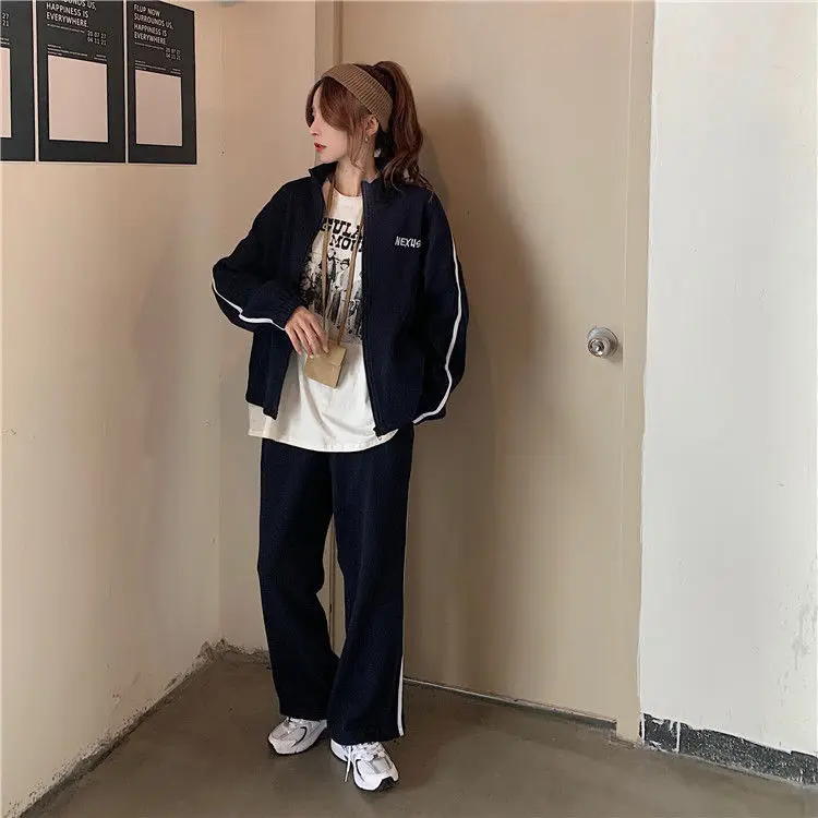

Autumn and Winter New Leisure Sports Suit Women's Long Sleeve Zipper Jacket