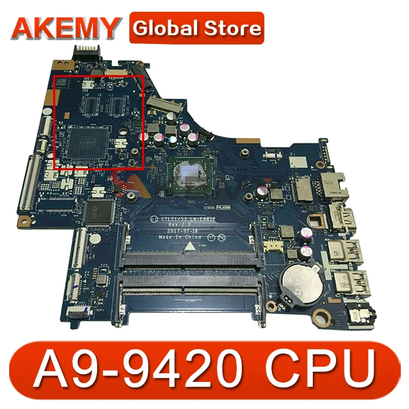 

Высокое качество для HP PAVILION 15-BW серии Материнская плата ноутбука CTL51/53 LA-E841P DDR4 с A9-9420 Процессор мб 100% тестирование Быстрая доставка