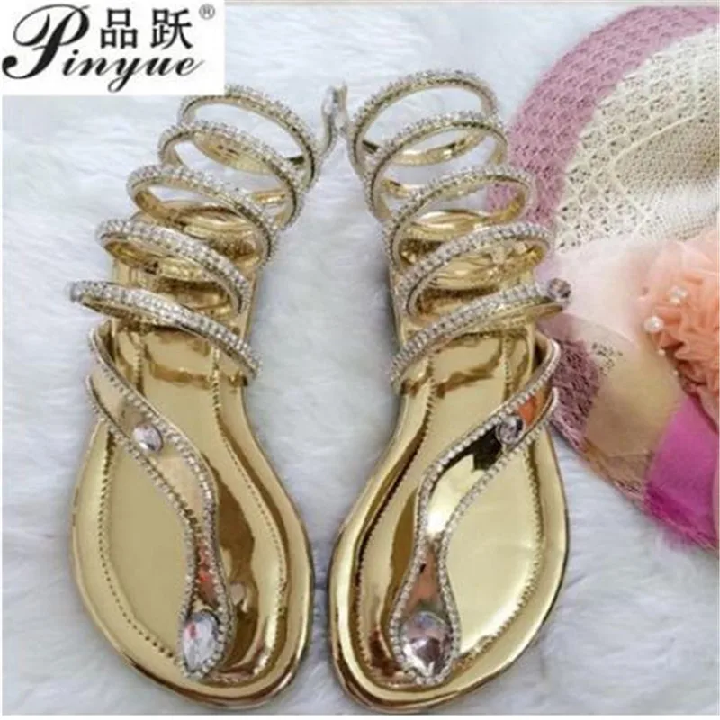 Новое поступление змеиная кожа Женская летняя обувь Женские сандалии со