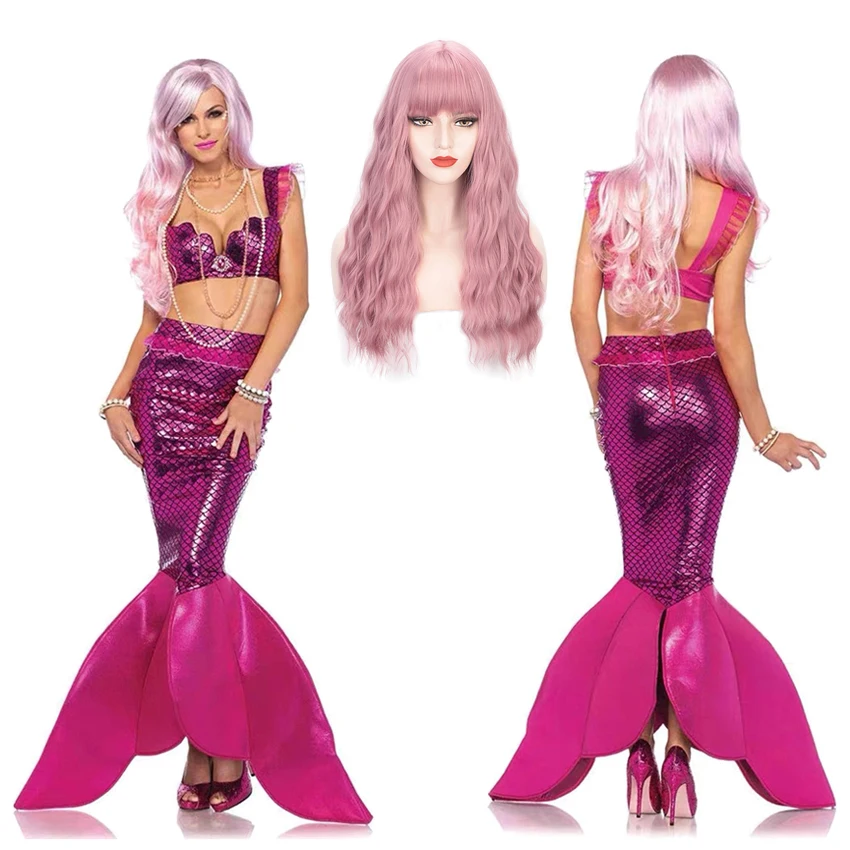 Аниме Косплей сексуальный костюм русалки Хэллоуин для женщин Принцесса