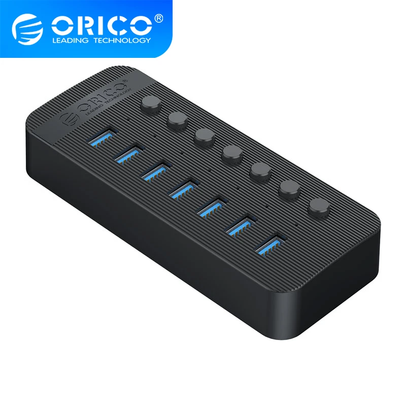 

ORICO Industrial USB 3.0 HUB 7/10/13/16 ABS USB OTG Splitter On/Off Switch With 12V Power Adapter Multi-system compatibility