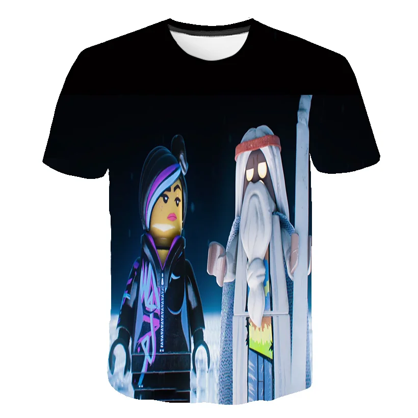 

Summer Boys And Girls O-Neck Short Sleeve T-Shirt Polyester LEGO 4-14t3d Cartoon Game Children's Interesting Football Shirt