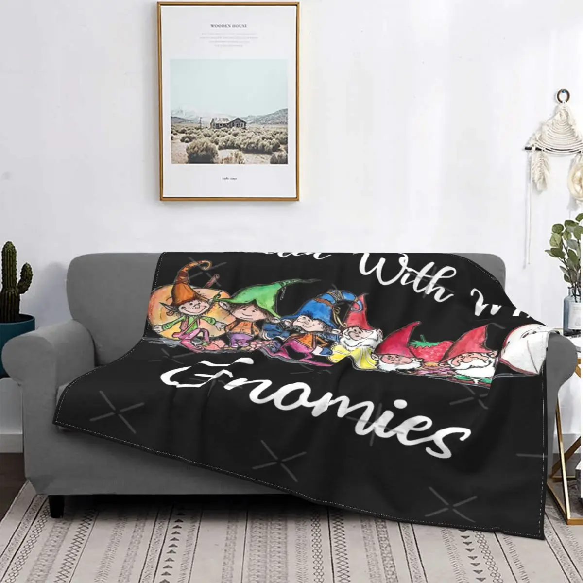 

Chillin With My Gnomies-Manta a cuadros para cama, colcha para sofá y cama, manta de Anime de lana, ropa de cama y fundas