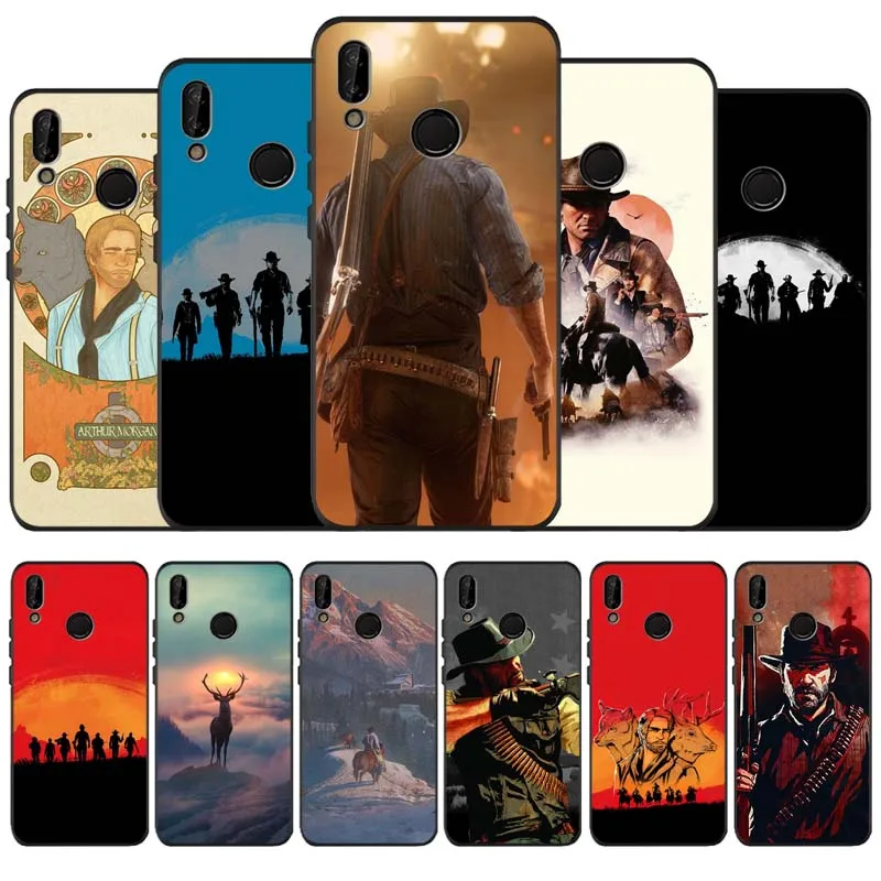 Черный мягкий чехол rdr2 для телефона huawei P40 P30 P20 P10 Pro lite P9 Lite nova 4E 6SE Psmart 2019 Y6 9 Prime |