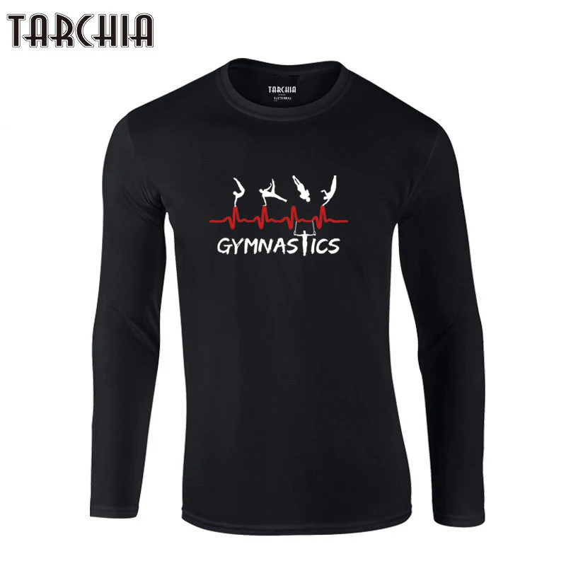 

TARCHIA 2022 Fashion Gymnastics Men Plus Size T Shirt Tee Fitness Long Sleeve T-Shirt 100% Cotton Funny Homme Brand Top Oversize