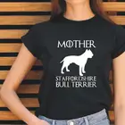 Женские футболки, летняя футболка с коротким рукавом, Женская забавная Повседневная футболка с изображением матери Стаффорда Бультерьера в стиле Харадзюку, женские топы