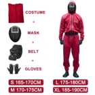 ТВ кальмар набор игра Красный Комбинезон Маска пояс перчатки косплей костюм для вечеринки галоуин корейский ТВ Li Zhengjae стильная одежда