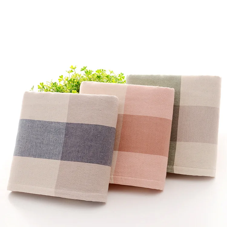 

Factory Wholesale Plain Large Square Towel Cotton One Side Gauze One Side Terry Cotton Towel Adult Face Cloth