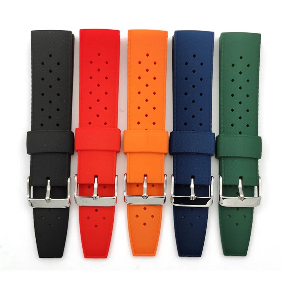 Premium-Grade Tropic Rubber Watch Strap 20mm 22mm Men Diving Waterproof Silicone Wrist Band Bracelet for Seiko SRP777J1 SKX007