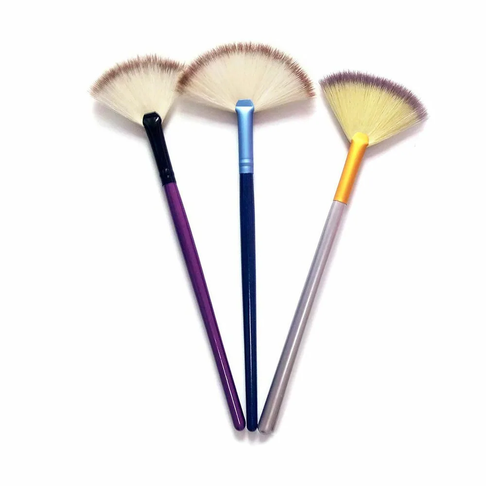 

Fan Powder Brush Shape Beauty Cosmetic Brush Blending Highlighter Contour Face Makeup Blush Powder Brush