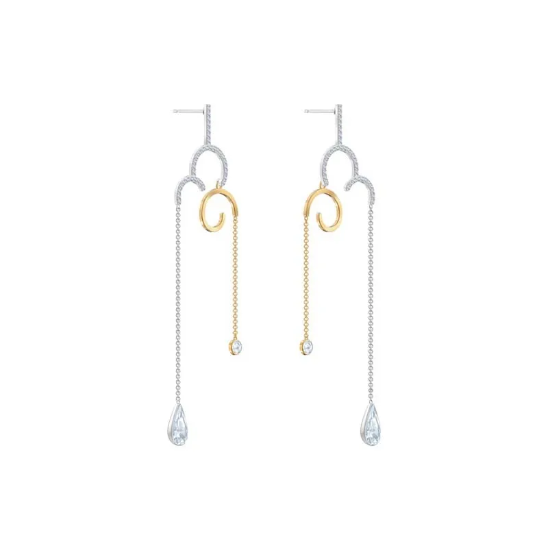 

SWA 1:1 Bucket Cloud Long Earrings Women Simple Line white