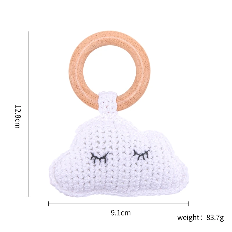 1pc Baby Rattles Crochet Could Amigurumi Toys Teether For Storller 0-12 Months Children's Shower Gift | Мать и ребенок