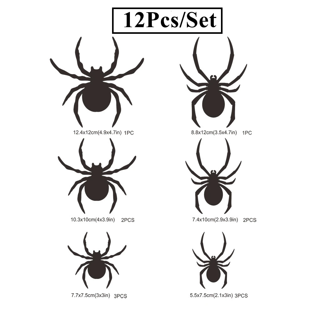 12 шт./компл. украшение на Хэллоуин 3D черные наклейки стену летучая мышь для дома