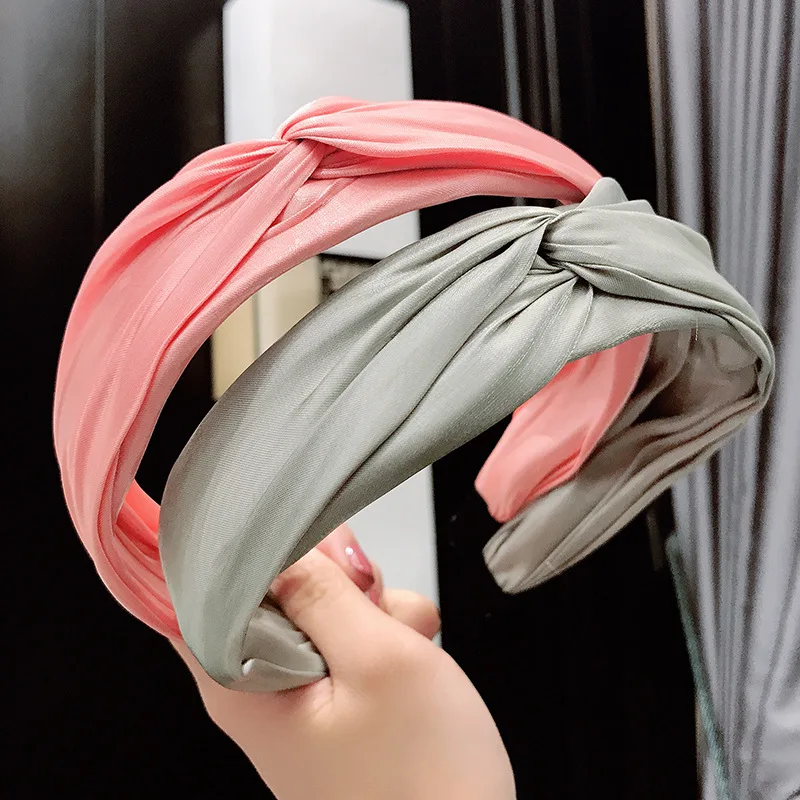 South Korea Dongdaemun New Style Hair Accessories Solid Color Fabric Lace Head Buckle Satin Gauze Multilayer Double Hook Knot Ha |
