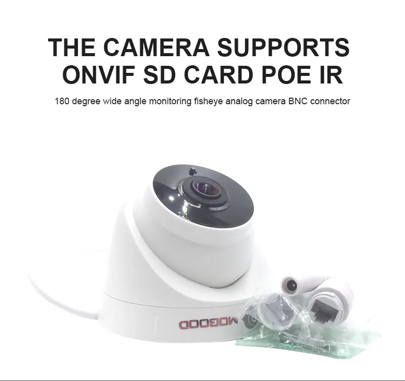 MoGood широкоугольная 5MP IP купольная камера Plug-Play с HIKVISION NVR Встроенный микрофон Поддержка HIKVISION протокол PoE IR