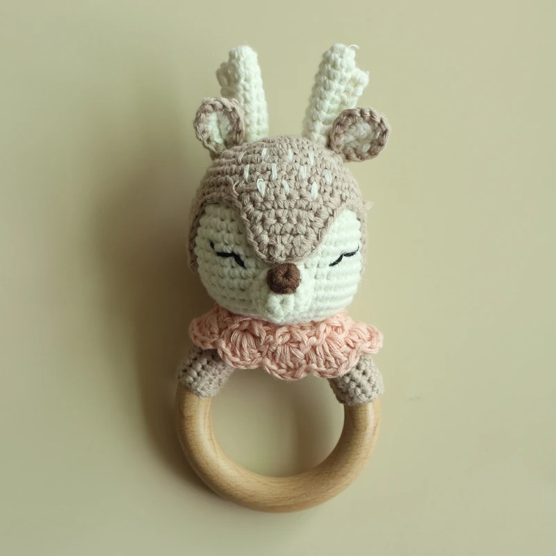 

Baby Pacifier Clip Chain Teething Bracelet Crochet Animal Soother Rattle Teether 19QF