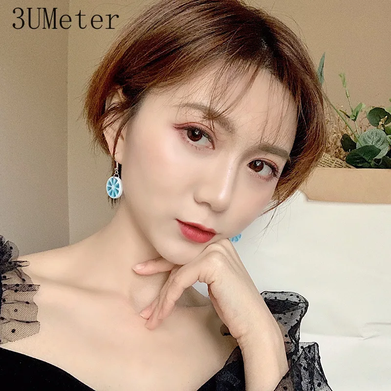 3UMeter Blue Series серьги для женщин с геометрическим рисунком опал гвоздики