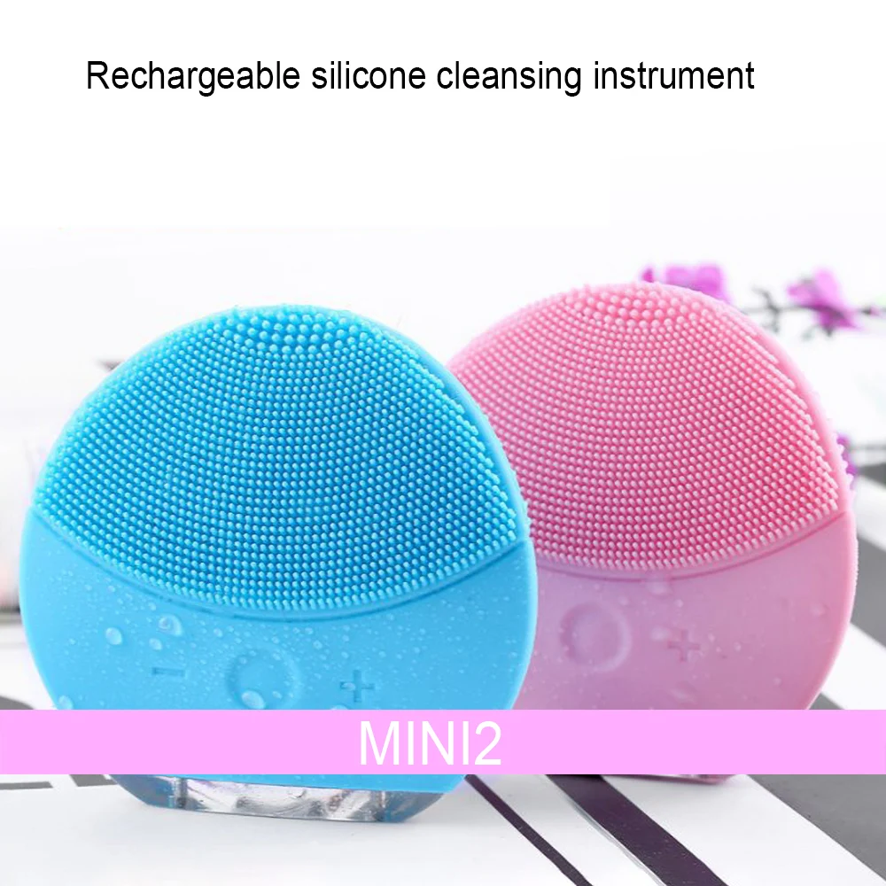 

Portable Electric Cleansing Brush Silicone Facial Cleanser Pore Makeup Cleaning Tool Skin Deep Washing Massager Beauty Care Home