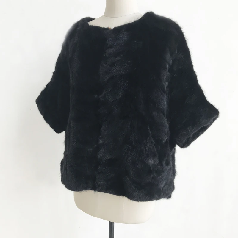 Шуба женская из 100% натурального меха норки с рукавами летучая мышь | Женская