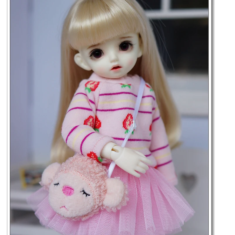 BJD одежда 1/6 кукольный костюм свитер с принтом клубника + тонкого юбка для YOSD MYOU