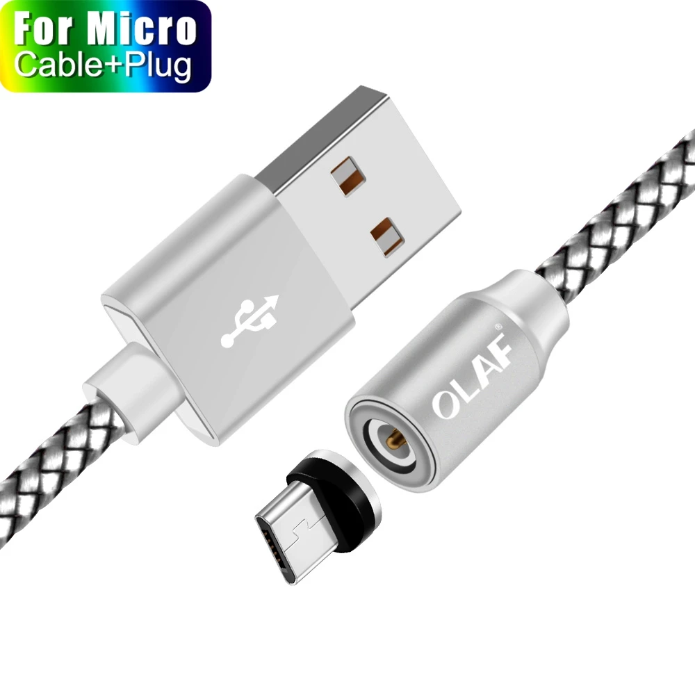 Gold Micro Cable Магнитный кабель Олаф для iPhone XS Max XR, магнитное зарядное устройство, быстрая зарядка, кабель Micro usb type C, магнитное зарядное устройство, зарядный провод usb - Color: Gold Micro Cable