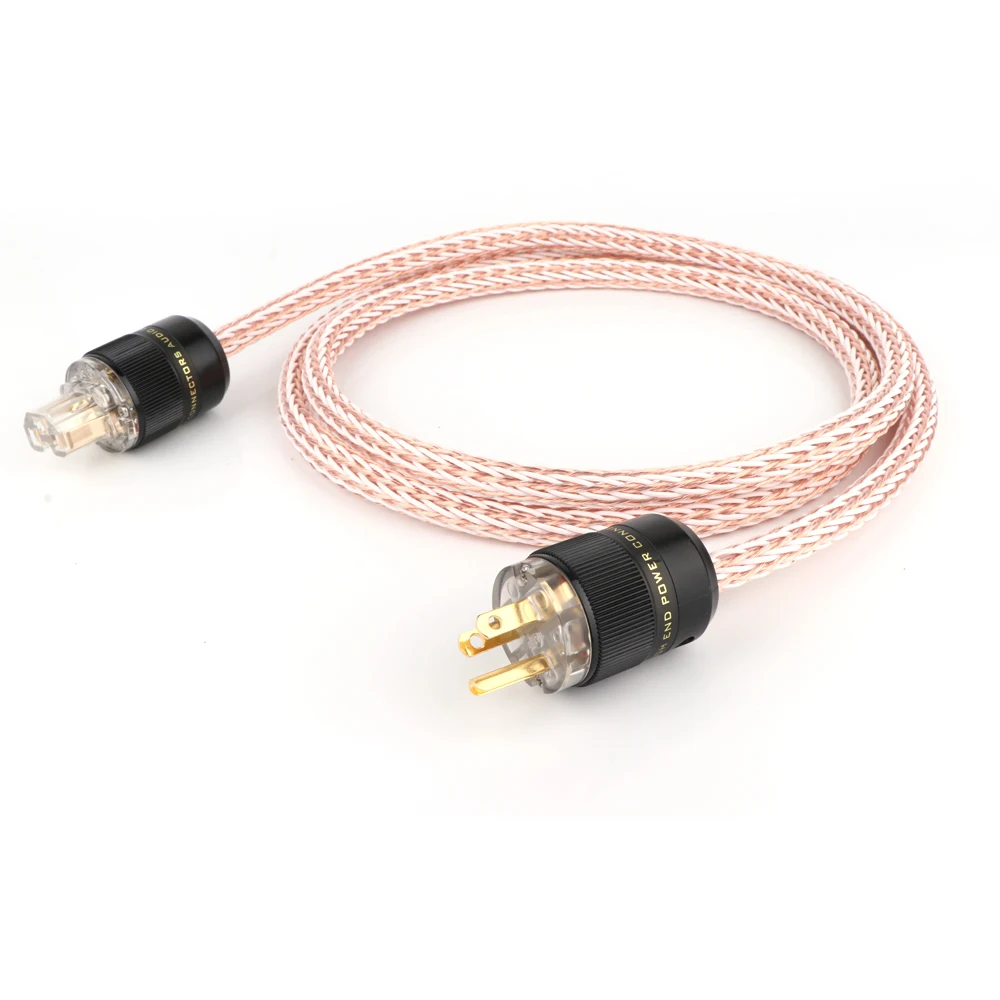

Кабель питания HIFI 12TC 6N OCC, шнур питания с американской/европейской вилкой для усилителя DVD, мультимедиа