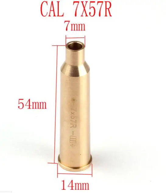 CAL7X57R Тактический красный лазерный латунный Boresight CAL Картридж Диаметр Sighter картридж 8 мм 9 мм. 308 6,5X55. 223. 38 7,62X54 охотничий прицел - Цвет: CAL7X57R