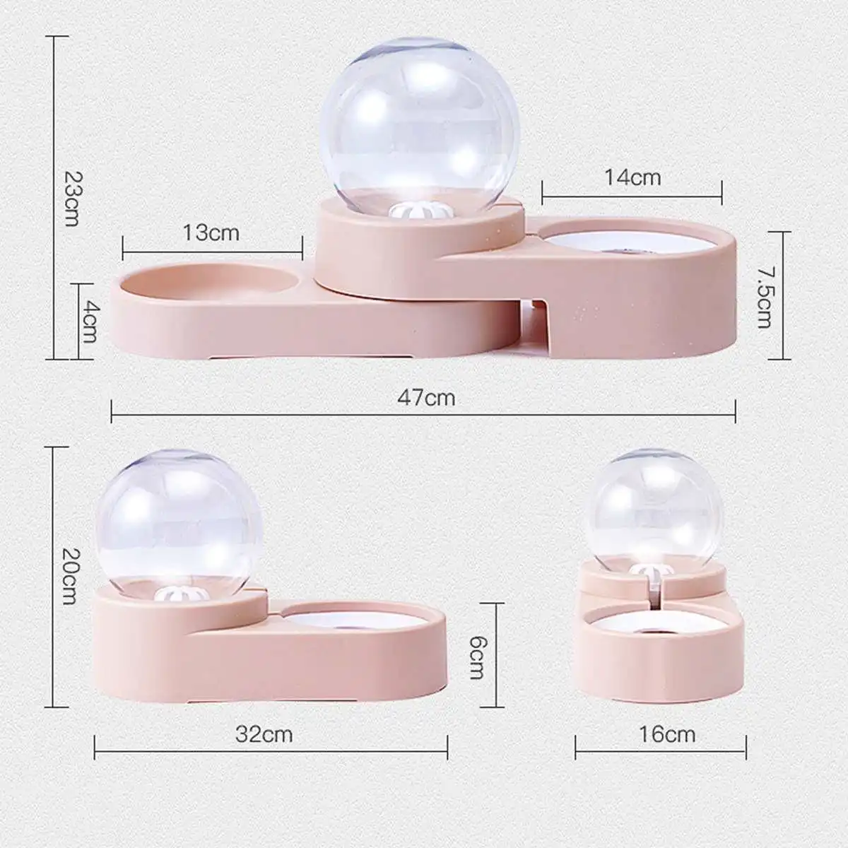 

Dog Cat Feeding Container 1PCS 1.8L Bubble Pet Bowls Cat Food Automatic Feeder Fountain For Water Drinking Single Large Bowl