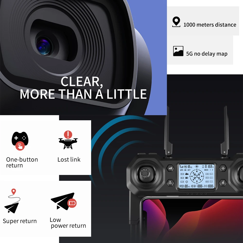 FEMA 5G Wifi FPV GPS Дрон Профессиональный с двойной камерой HD 4K широкоугольный 30 минут
