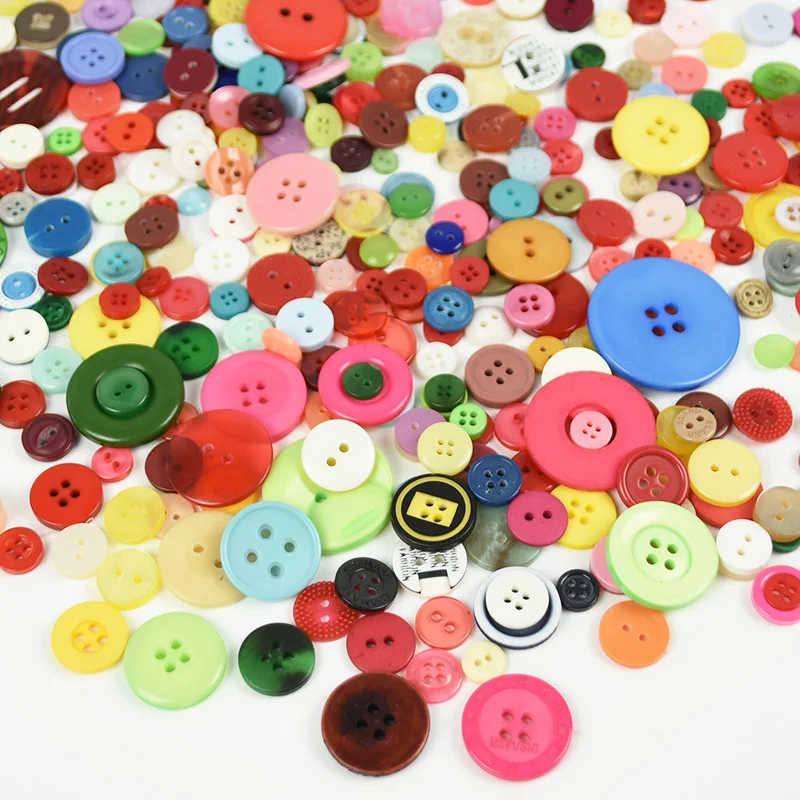 

1-3cm Round 2 Holes Multicolor Buttons DIY Sewing Button Clothing Accessories DIY Craft Materials Home Decoration 4 Holes Button