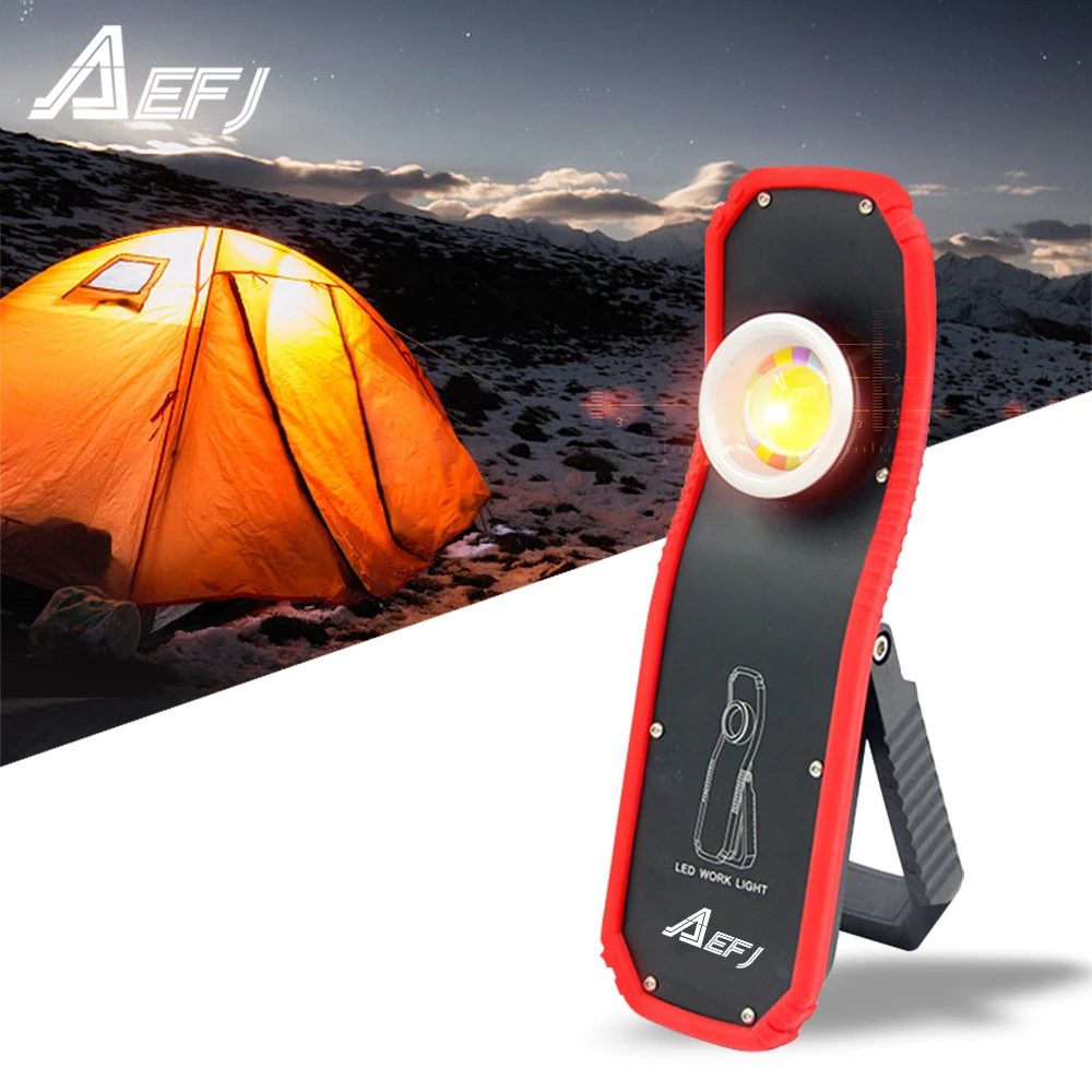 

60w Portable Flashlight Torch USB Rechargeable LED Work Light Magnetic COB Lanterna Hanging Hook Lamp For Outdoor Camping