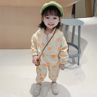 dfxd spring autumn children cargo clothing sets baby boys girls dot print full sleeve topspants 2pc casual sport suits 1 7yrs