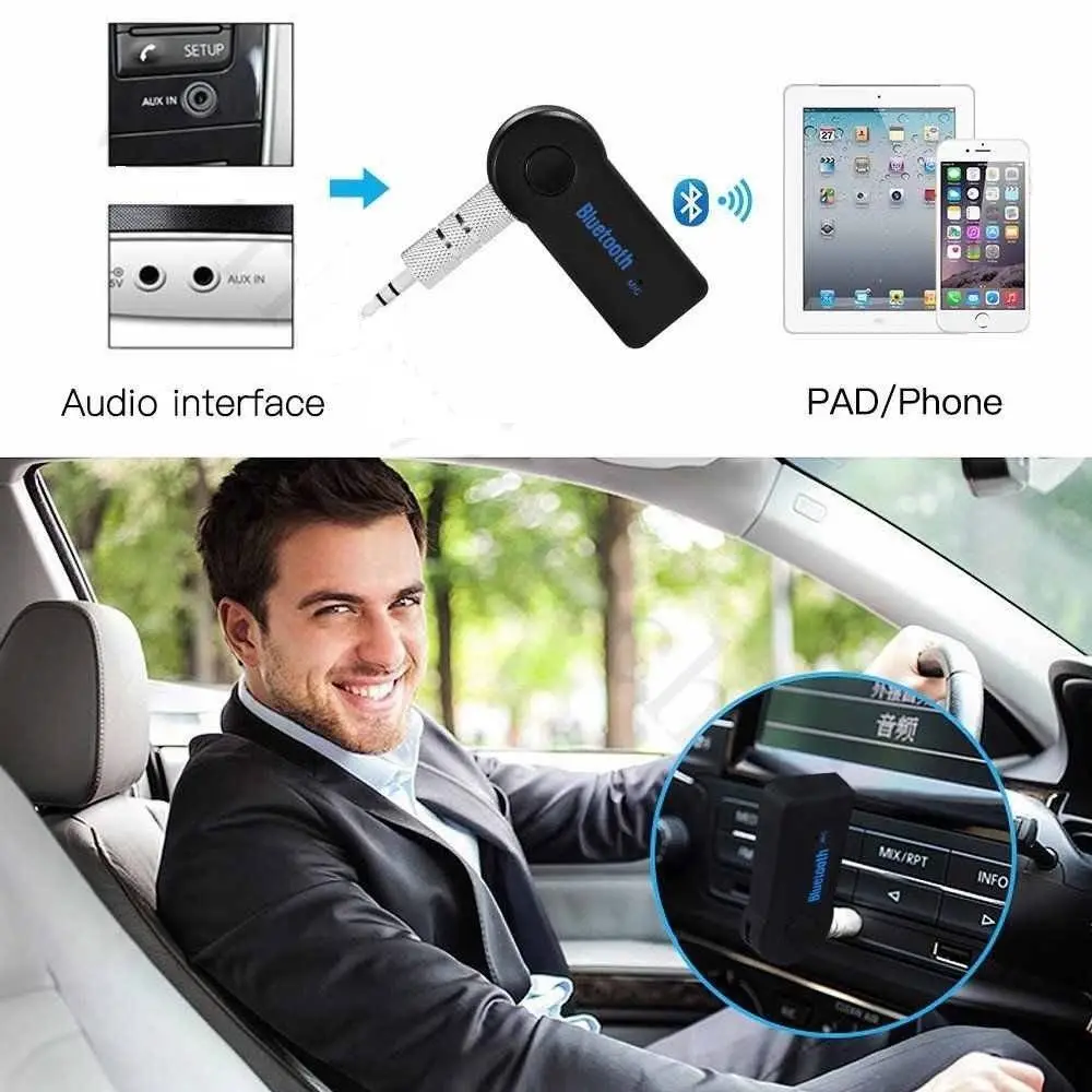 AUX 3 5 мм разъем Bluetooth приемник автомобильный беспроводной адаптер громкой связи