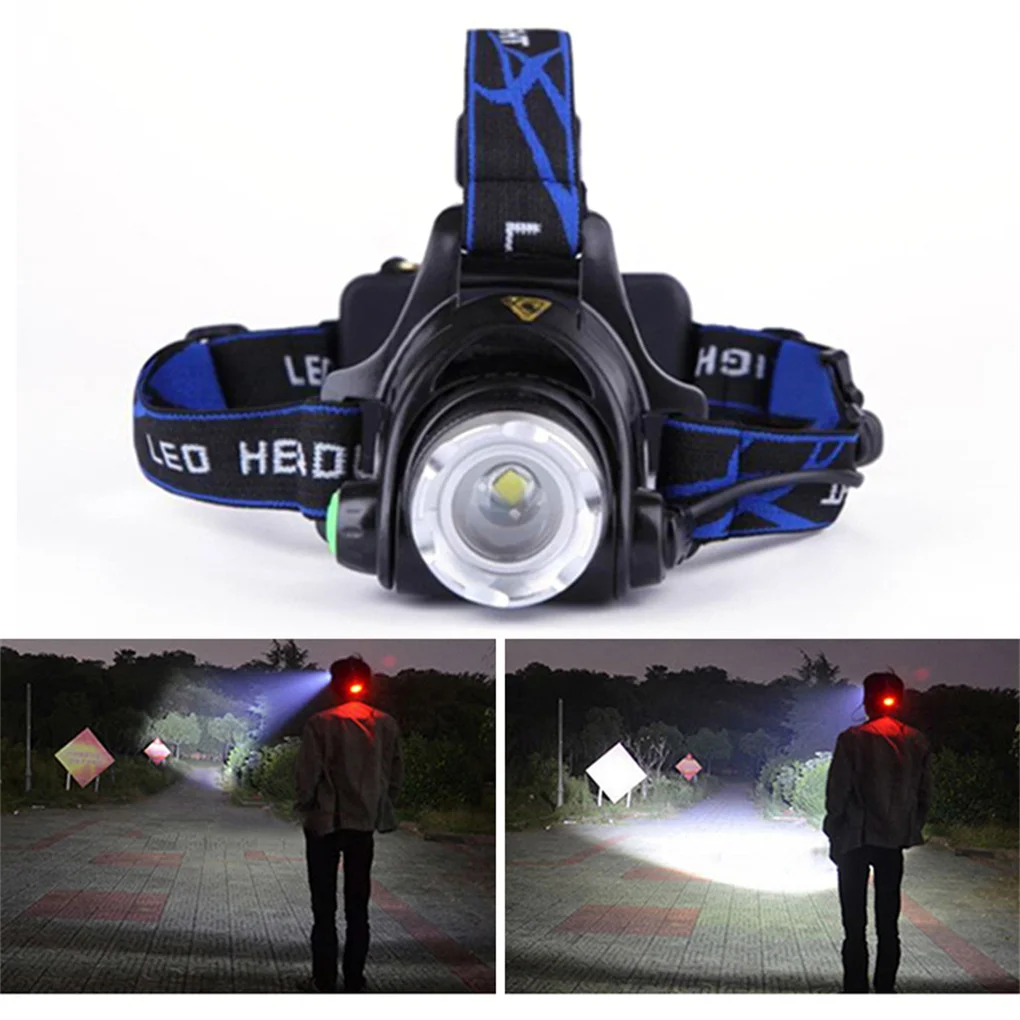 Светодиодный налобный фонарь Головной для рыбалки 3 режима зуммируемый