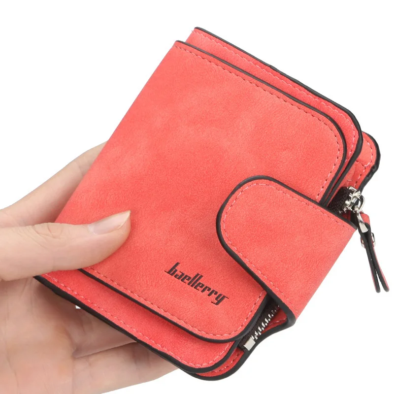 

New Luxury Matte Leather Wallet Women Short Coin Pocket Card Holder Small Ladies Purse Money Bag Women Wallets