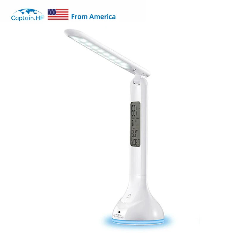 Капитан HF Складная светодиодный настольная лампа смарт ЖК дисплей Дисплей часы с