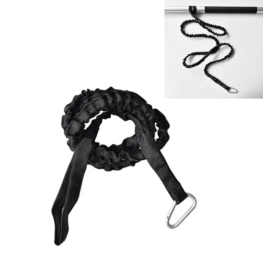 

New Bungee Paddle Leash Elastic Canoe Kayak Fishing Rod Paddle Leash Bungee Cord Carabiner Clip 2021