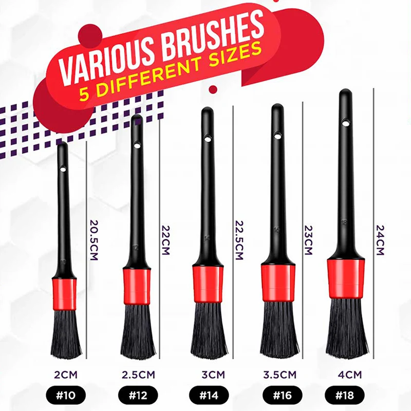 Экономичный 5 шт. альтернативный автомобильный детализирующий набор кистей для