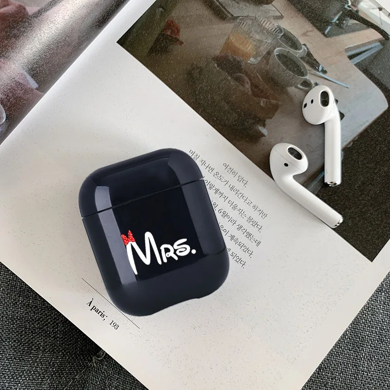 Роскошный чехол для наушников Apple airpods Mr Mrs с функцией Bluetooth Airpods жесткие
