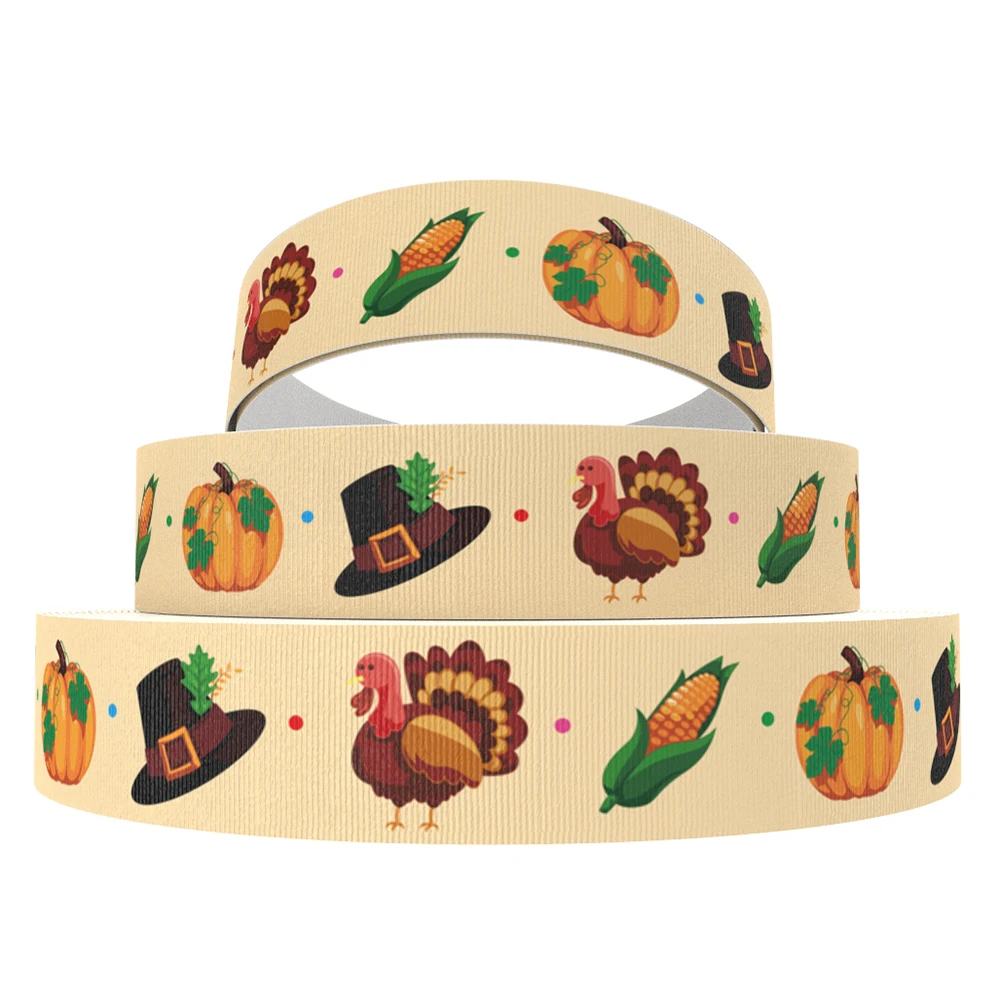 1081564006 David accessories 50 ярдов/рулон на День Благодарения, с рисунком героев из мультфильма; корсажная лента DIY Материал обечайки домашнего украшения, ленты, 50Yc7807 - Цвет: 1081564006