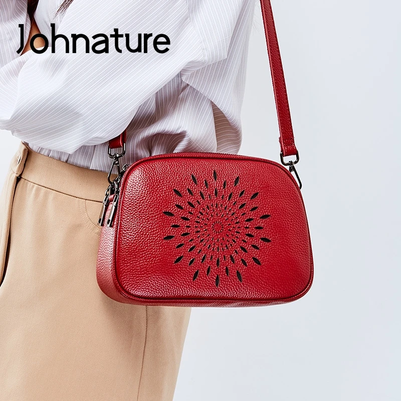 Женская сумка из натуральной воловьей кожи Johnature повседневные маленькие сумочки