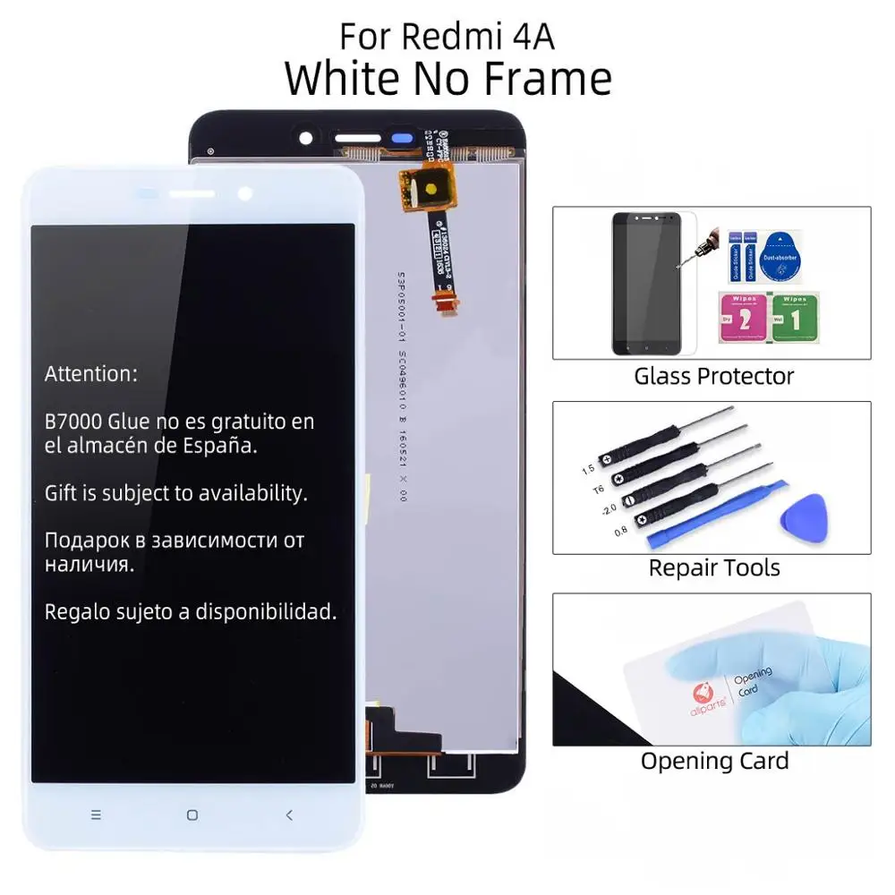 5," дисплей для XIAOMI Redmi 4A, сенсорный ЖК-экран с рамкой, ЖК-дисплей для XIAOMI Redmi 4A, запасные части - Цвет: No Frame White