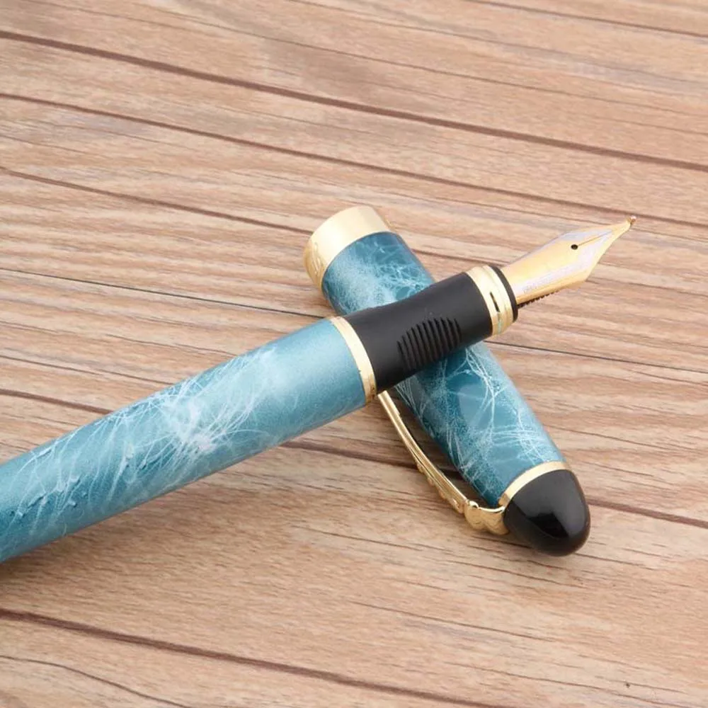 JINHAO X450 CALLIGRAPHY bending NIB Blue marble gray Ice flower Dark red BLACK GOLDEN Fountain Pen images - 6