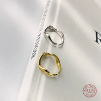925 sterling silver simple wave irregular opening adjustable ring women friendship gift girlfriends student jewelry accessories