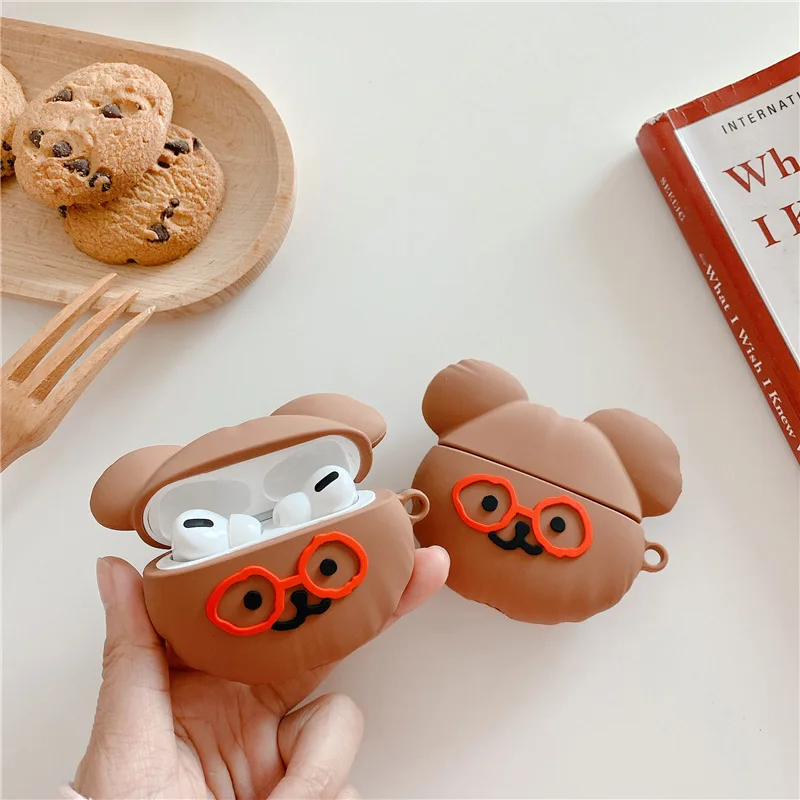 Для AirPod 2 Чехол 3D багажник чемодан мультфильм мягкий силиконовый беспроводной