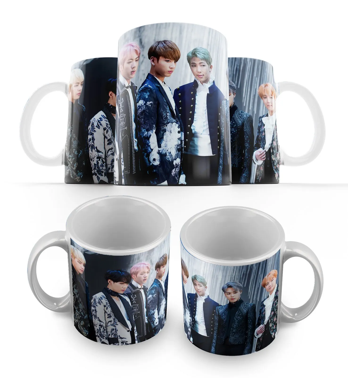 Кружка для кофе чая BTS (бтс к-поп RM Чина Сюги Джей-Хоупа Чимина Ви и Джонгука) - 1282-127