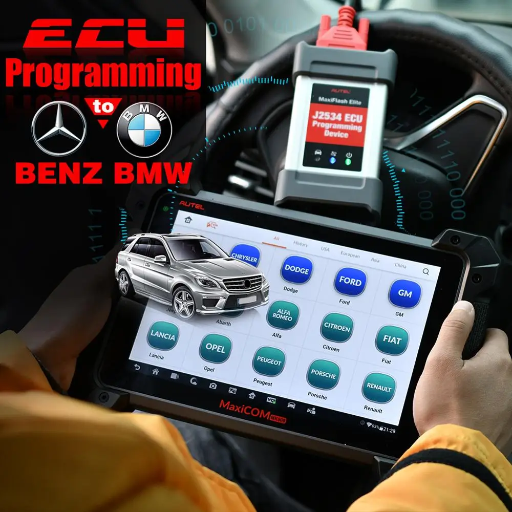 Autel MaxiCom MK908P OBD2 сканер ECU кодирование J2534 программирование ключ OBD 2 Авто