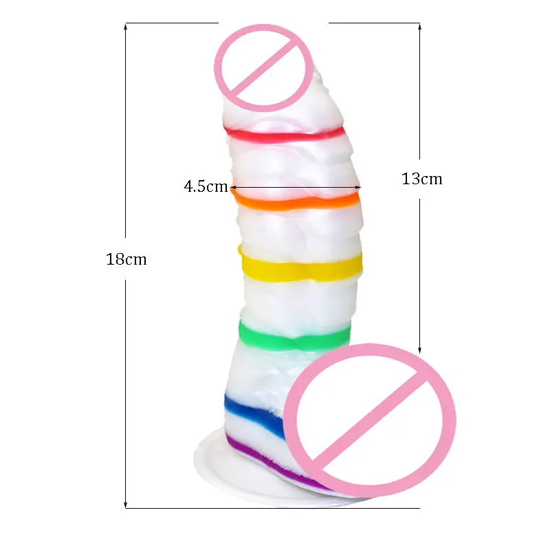 CPWD многоцветный фаллоимитатор реалистичный большой и толстый член