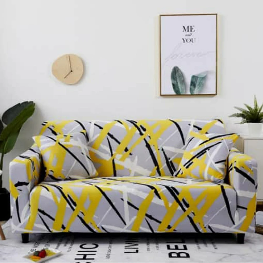 

Stretch Sofa Cover Print Couch Slipcovers Elastic Universal Furniture Protector Cushion Set Adjustable Extensible Decoration